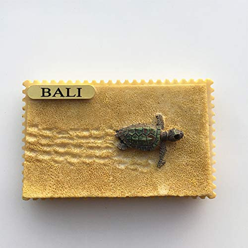3D-Kühlschrankmagnet, Strandschildkröte, Bali, Indonesien, Reise-Souvenir, Geschenk, Heim-Küchendekoration, Magnet-Aufkleber, Bali, Indonesien, Kühlschrank-Magnet-Kollektion