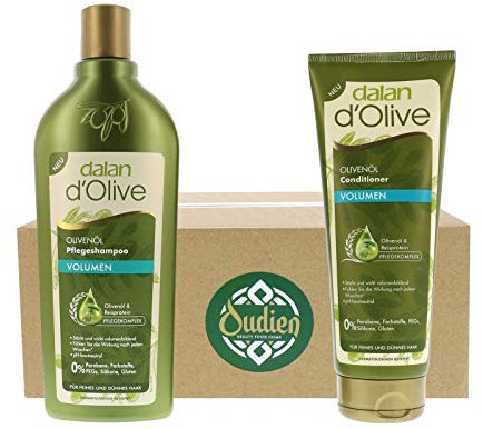 OUDIEN Set Volumen Shampoo mit Conditioner, pflegendes Haarshampoo 400 ml mit Olivenöl Conditioner für mehr Volumen 200ml