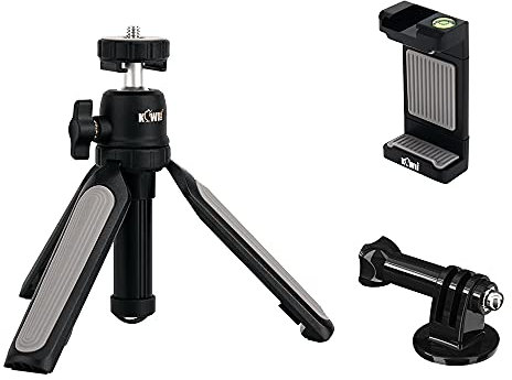 KIWIFOTOS Mini-Selfie-Stick-Stativ für GoPro Hero 12, 11, 10, 9, DJI Action 5 Pro 4, Action-Kamera für Sony ZV1, ZVE10 II, ZV1F, RX100VII und mehr, ausziehbares Reisestativ für Vlog-Shooting