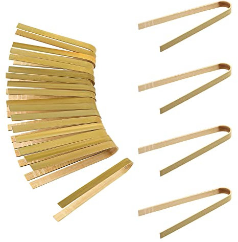 20 Pièces 12cm Pinces en Bambou Ustensiles de Cuisine Pinces à Pain Pinces à Pain pour Le Pain Les Fournitures de Thé La Cuisine