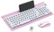 Wireless Keyboard and Mouse Combo,2.4Ghz USB Rechargeable Keyboard with Phone Holder,Full Size Keyboard and Mouse Set for Computer,Laptop and Desktop (Pink)