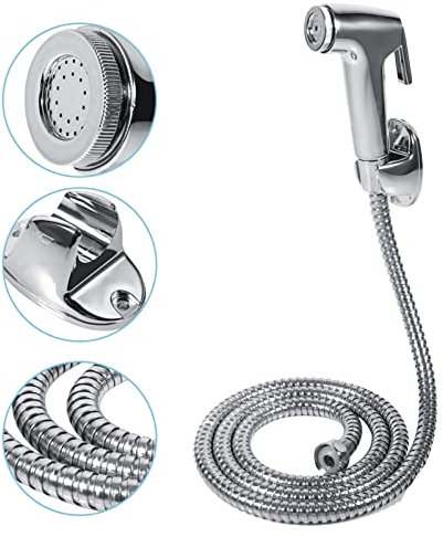 Doccetta per Bidet, Doccino per Lavandino Spruzzatore per Bidet Spruzzatore in Acciaio Inossidabile con Gancio per Serbatoio Dell'acqua e Flessibile Doccia per L'igiene Personale e Spruzzatore