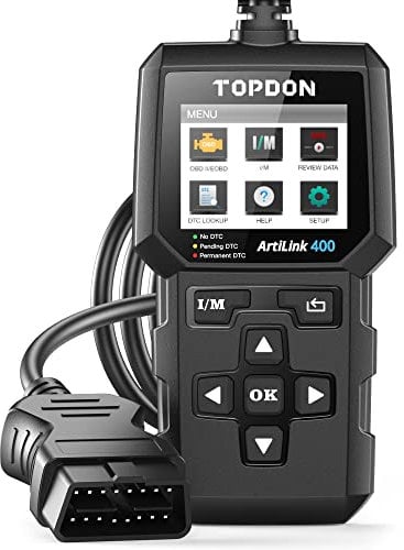 TOPDON AL400 OBD2 Diagnosegerät, 10 OBD2 Modi, One Touch I/M Bereitschaftstaste, lebenslange Updates, 2,4 Zoll TFT Farbbildschirm, für Autos ab Baujahr 1996
