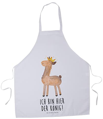 Mr. & Mrs. Panda Kochschürze Lama König - Geschenk, Lamas, Küchenschürze, Kochschürze Damen, Küchenschürze Damen, Mama, Kochschürze für Männer,