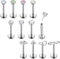 Adramata 12 Stück Lippenpiercing 16G Edelstahl Labret Monroe Nasenstecker Ohrpiercings für Frauen Männer Tragus Helix Conch Knorpel Ohrringe Lippe Piercing,8