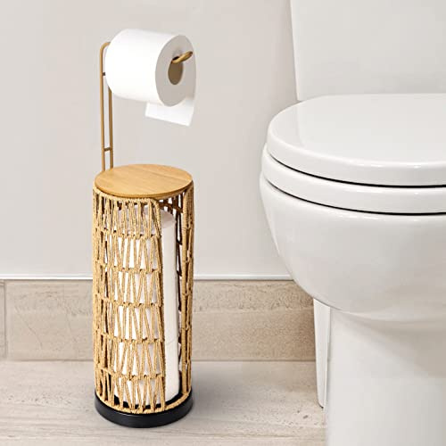 Trongee Toilettenpapierhalter Ständer für Badezimmer mit 3 Rollen Aufbewahrung und Spender