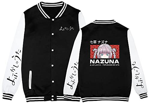 Anime Manga Call of The Night Cartoon Baseball Jacke,Schwarze Baseball Trikots Für Fans Cosplay Oder Geschenk