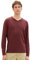 TOM TAILOR Herren Basic Pullover mit V-Ausschnitt aus Baumwolle, 32620 - Tawny Port Red Melange, XXL