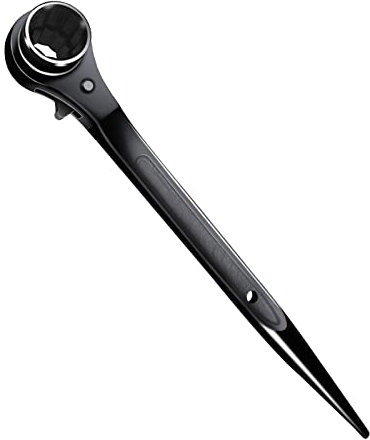 SEIWEI 3-in-1 Gerüstbauer-Knarre Ratschenschlüssel CV Stahl Gerüstbau-Ratsche rechts/links umschaltbar Gerüstbauratsche Hebel - 19 * 21 mm