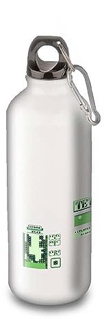 Gourde/Bouteille d'eau en Aluminium - Acier Inoxydable (thermos 24h) réutilisable 330ml à 750ml, retro gaming hommage Tetris vintage (Aluminium, Mousqueton M 500ml)