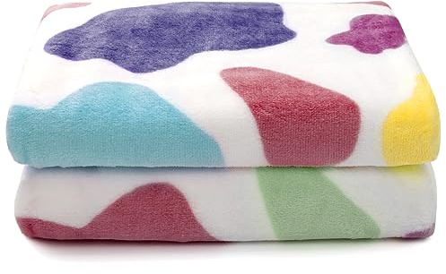 Bunte Überwurfdecke, Geschenke für Damen und Mädchen, leichte Fleecedecke mit Regenbogenmotiv für Kinder, mehrfarbig, flauschig, weich, Dekoration für Couch, Bett, Sofa.