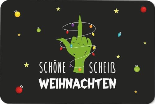 Tassenbrennerei Grinch Fußmatte - Schöne Weihnachten - Türmatte mit Weihnachtsmotiv lustig - Weihnachtsdeko für Anti Weihnachten