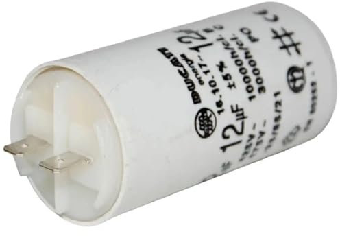 cyclingcolors Condensateur de démarrage universel 12µF 450V Ø36mm longueur 70mm fixation M8 2 cosses Permanent Moteur Appareils Electriques Ménagers Pompe Volet roulant Connecteur