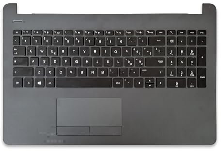 new net - Top Case Palmrest con Tastiera Compatibile con Notebook HP 15-BS, 15-BW, 255 G6, 250 G6 [Colore Dark Ash Silver - con touchpad - Italiana]