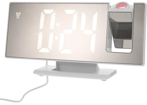 TOPPERFUN Digitale Weckeruhr Mit Projektionsfunktion Kleine Projektoruhr Kompaktes Design Memory-Funktion Einstellbarer Lichtmodus Für Bequemen Zeitabgleich An Wand Oder Decke