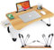 SEVERNO Klappbarer Laptoptisch: Arbeitsplatz, Lernort, Zeichenfläche – Kompakt, leicht, mit Tablet-Aussparung, Trinkhalter, rutschfesten Füßen und Schublade - Natur - 60x40x28 cm