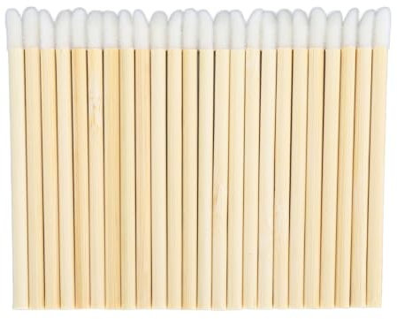 Pinceau à lèvres pour rouge à lèvres, 100pcs Pinceau à lèvres jetable avec manche en bambou, applicateur de gloss à lèvres portable, outil de maquillage avec manche en bambou