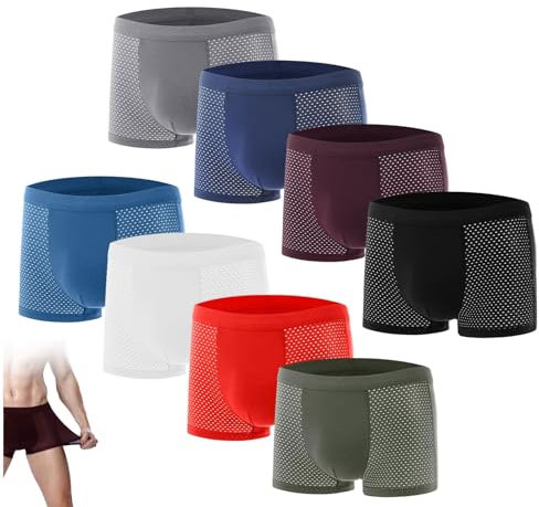 YUBDBFKAI Boxers en Bambou Box Hero for Hommes,4/8 piècesBoxers en Fibre de Bambou Boxhero, caleçons Boxhero, caleçons en Fibre de Bambou,8pcs+a,L