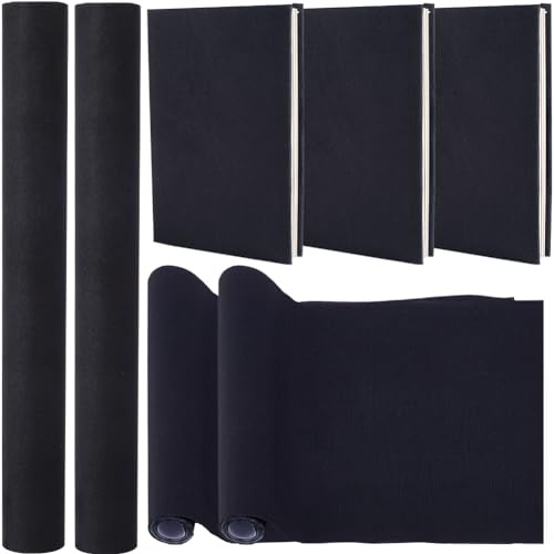 craspire 51 x 11.8 ou 2 Rouleaux de Tissu en Lin Noir pour Reliure de Livres A4-A8, Surface en Tissu avec Dos en Papier, Couverture de Livres, Album, Scrapbooking, Archives, Bricolage, Protection