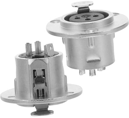 TOGEVAL 2stücke Poliger Mikrofonstecker Adapter Metall Audio Panel Mount Für Mikrofone Und Musikinstrumente Langlebiger Für Heimkino Und Studioanwendungen