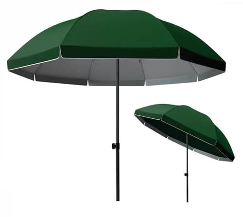 Sombrilla de jardín con función de inclinación, altura ajustable, poste de acero, 240 cm/260 cm/280 cm, ideal para piscina, patio, playa, terraza, toldo resistente a los rayos UV para protección solar