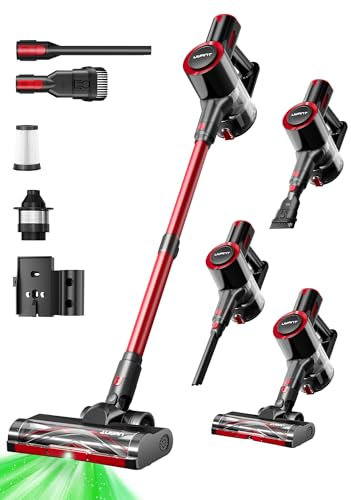 uwant 8-in-1 Cordless Vacuum Cleaner with 50min Runtime 35Kpa Powerful Suction Vacuum Cleaners for Home Anti-Tangle Stick Vacuum for Pet Hair Carpet Hard Floors