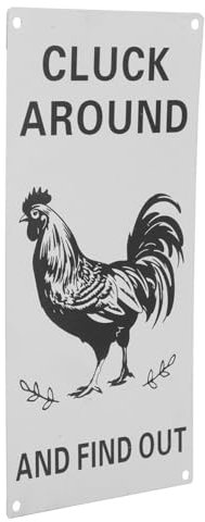 ABOOFAN Charmantes Hühnerstall-Metall-Kunst-dekoratives Hahn-Schild Für Bauernhaus-Garten