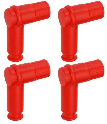 LT Easiyl 4 Pezzi Di Ricambio Per Cappuccio Candela In Gomma Per Moto Parte Di Ricambio Per Tappo Candela A 90 Gradi Per Moto Da Cross ATV Per Candele Con Filettatura Da 14mm Rosso