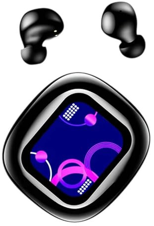 Auriculares inalámbricos Bluetooth 5.3 con pantalla táctil LED, pantalla táctil, auriculares inalámbricos Bluetooth con cancelación de ruido, auriculares intraurales, funda de carga USB para Android