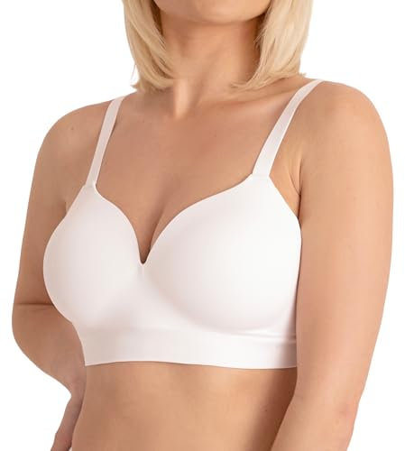 Conturve Bras for Women - Bralettes for Women with Support - Ultimate Comfort Wireless Support Bra White - 2XL