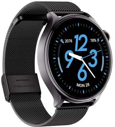HORNBILL Smart Watch Answer Dial Call,Smart Watches for Women Men HD Touch Screen Fitness watch SpO2-Monitor Heart Rate Sleep Monitor Pedometer Watch Multi Sports Mode for Android iOS (Black Steel)