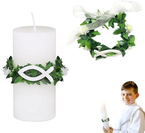 Tropfschutz Kommunionkerze, Kerzentropfschutz, Tropfschutz Taufkerzen, Tropfenfänger Kommunionkerze, Kerzen Tropfschutz Kommunion 4-9cm, Kerzenrock Kommunion,Tropfschutz Kerzenkranz - Stil 17