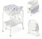 COSTWAY Bañera Bebe con Cambiador 4 en 1, Bañera Cambiador Bebe con Bandeja y 4 Ruedas Bloqueables, Cambiador Bebe Portátil y Plegable con Cesta de Almacenaje, Cojín Impermeable, Carga 35kg (Blanco)