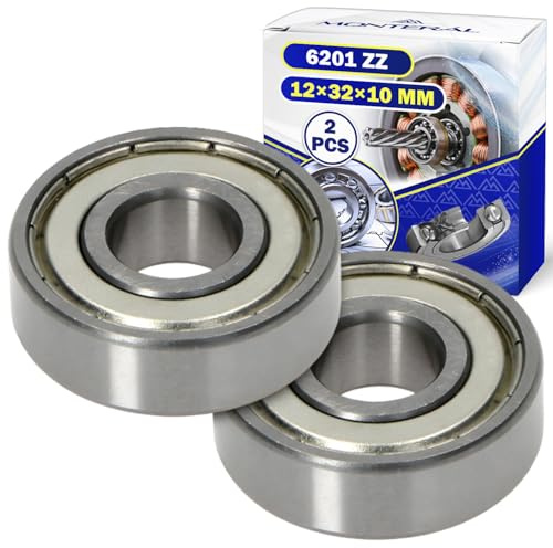 2 Stück Kugellager 6201 ZZ mit Größe 12x32x10 mm - MONTERAL