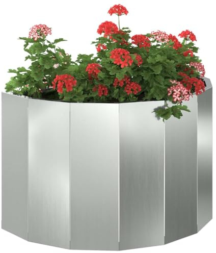 vidaXL Pflanzkübel Silber 60 x 30 x 35 cm Verzinkter Stahl, Gartenpflanzer, Stahl Pflanzer, Deko für draußen, langlebiger Container, Gewächshaus Akzent, Terrasse Topf