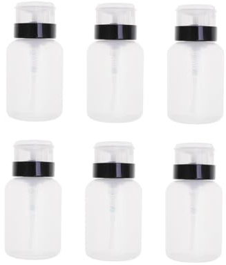 LALADEFIEE 6pcs Nail Polish Remover Squeeze Bottle Nail Remover Empty Bottle Lock Function and Home Use Pack