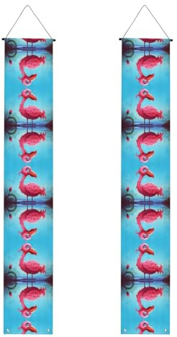 Cartoon-Flamingo-bedruckte Party-Banner, Terrassendekoration, Banner, geeignet für Abschlussfeiern und Terrassendekorationen