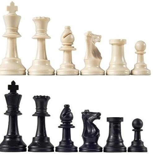 Staunton Tournament Chess Pieces, Triple Weighted with 3.75 King and 2 extra Queens