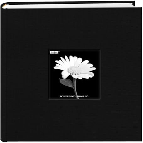 Fotoalbum mit Stoffrahmen, 200 Taschen, für 10 x 15 cm, Tiefschwarz