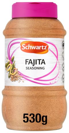 Schwartz for Chefs Fajita Seasoning, Mild Spicy, 530g | Authentic Mexican seasoning mix adds vibrant, smoky taste to professional catering dishes, free from artificial additives.