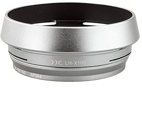 JJC LH-JX100 Lens Adapter and Hood for Fujifilm Finepix X100, X100s, X100T, X70 - Silver