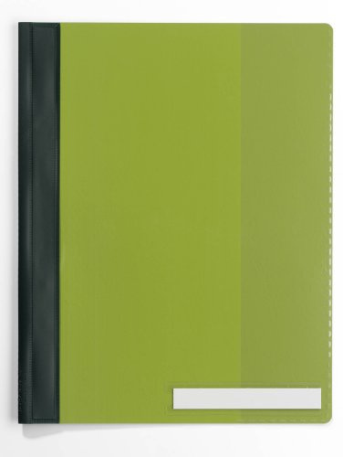 Durable 251005 Display Stapler, Extra Wide, Green, Pack of 25 | Stapler suitable for document sleeves, transparent inner pocket, with labelling strips, hard film