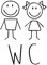 WC Tür-Aufkleber I schwarz I 18 x 24 cm I Motiv Mädchen und Junge I für Badezimmer-Tür, Toiletten-Sticker I Klebe-Schild für Restaurant Laden Geschäft I Folie selbstklebend I hin225