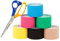 SL StarTape - Kinesiologietape, elastisches Sporttape aus Baumwolle, selbstklebendes Physiotape, wasserabweisend, hautfreundliches Taping, 5 x 550 cm, bunt, 6er Set + Schere