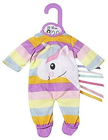 Dolly Moda Einhorn Strampler, bunter Strampelanzug für 28-33 cm große Puppen, 870648 Zapf Creation