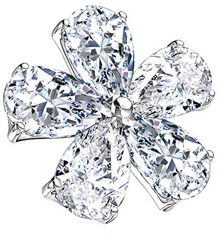 Piercingfaktor Aufsatz für Dermal Anchor Piercing Hautanker Implantat Skin Diver mit Strass Kristall Blume Silber