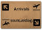 Shinewe Indoor Door Mats Arrivals and Departures Doormat Airplane Welcome and Go Away Door Rugs Monogram Mats(23.6X15.7in)