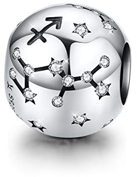 Schütze Charms kompatibel mit Pandora Armband 925 Sterling Silber Zirkonia Stern Sternzeichen 12 Horoskop Konstellation für Armband Halskette