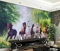 Fototapete 3d Effekt Tapeten Acht Pferde Rennen Durch Den Wald Vliestapete 3D Tapete Wanddeko Wandbilder 300cmx210cm