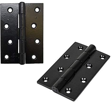 1 x Pair of 75MM (3 INCH) CAST Iron Butt Hinges Black Powder Coated